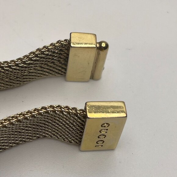 Gucci Gold-tone Mesh Bracelet w/ Slide-lock Closure - Preowned - Picture 3 of 7